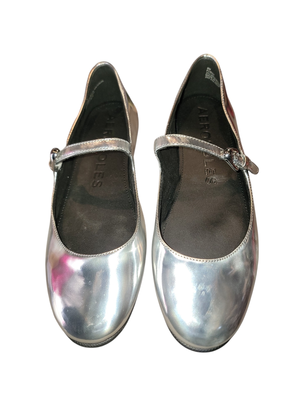 Aerosoles Silver Mary Jane Ballet Flats Sz 8 nwob/nwt